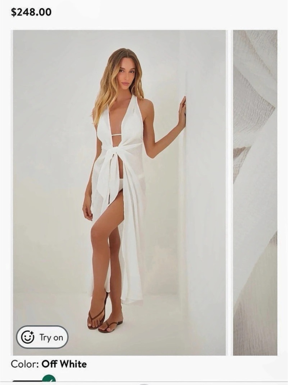 Vix Paula Hermanny Mita Semishe er Cover-Up Dress Wrap Cover-Up in White Size s